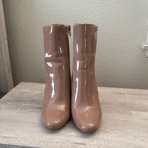 Aldo Glossy Blush Patent Ankle Booties